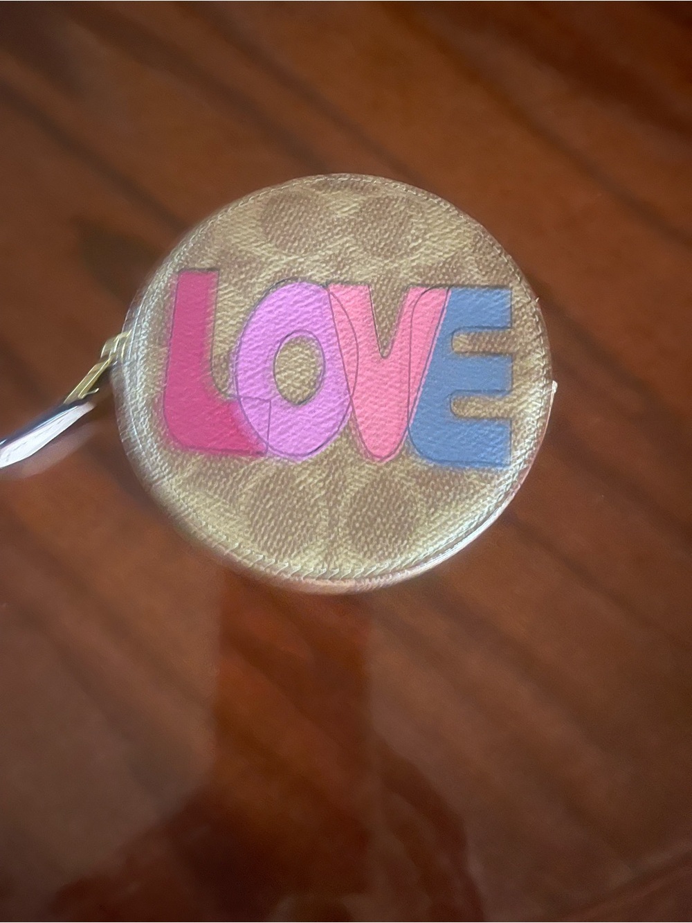 Coach LOVE Round Card & Key Holder